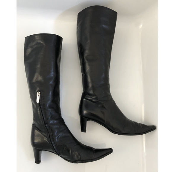 Sergio Rossi Knee High Leather Boots, sz 7 - Picture 6 of 8
